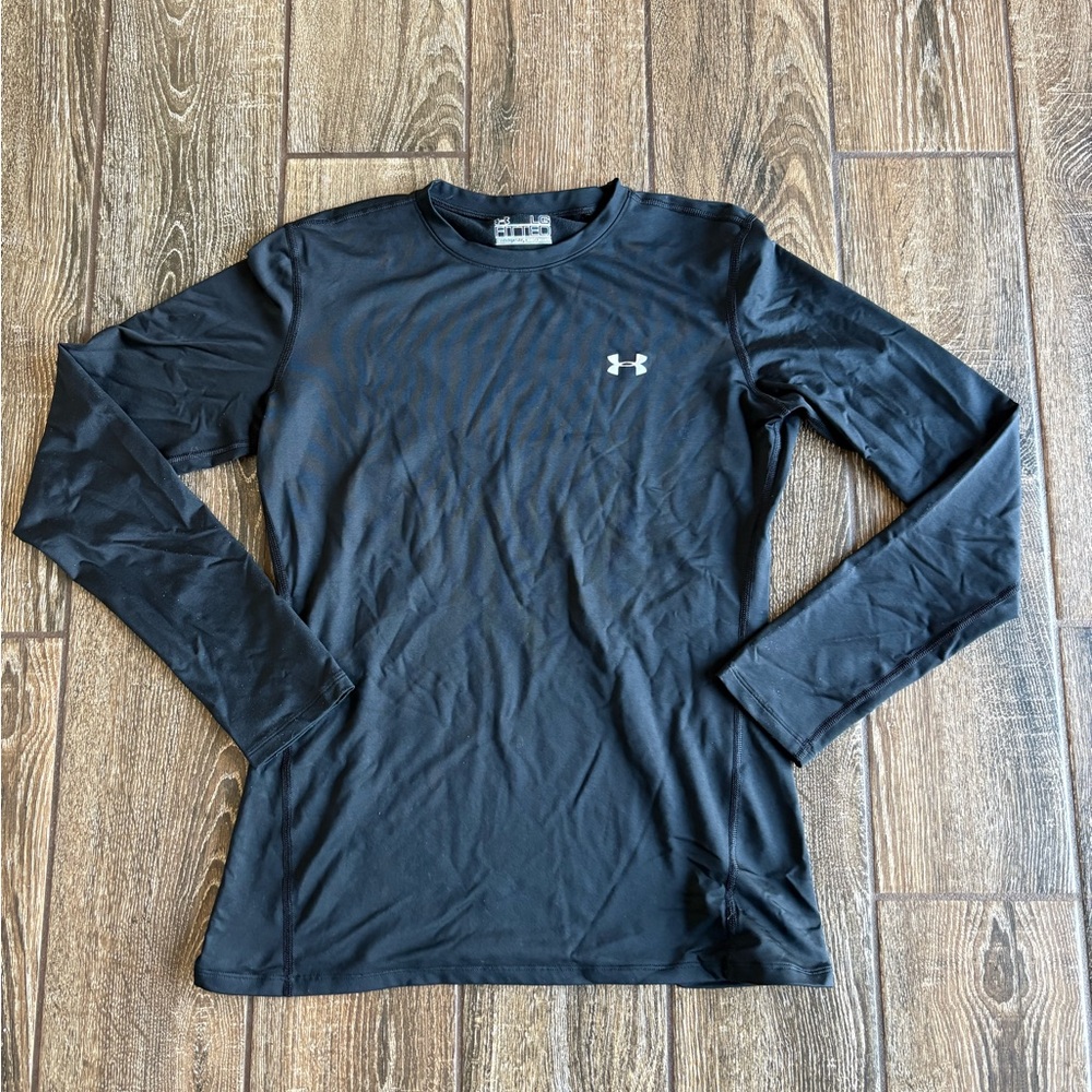Under Armour Men's Black Fitted Cold Gear Long Sleeve Shirt Adult Large